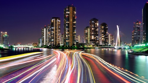 街の背景の壁紙 首都圏 都市の景観 市 市街地 スカイライン 夜 高層ビル Wallpaperkiss