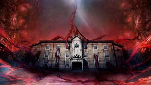 Corpse Party Wallpaper Red Sky Illustration Art Painting Darkness Architecture Graphic Design Visual Arts House Wallpaperkiss