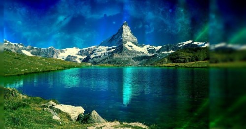 3dライブ壁紙無料ダウンロード 自然の風景 自然 空 山 反射 水 湖 水資源 緑 Wallpaperkiss
