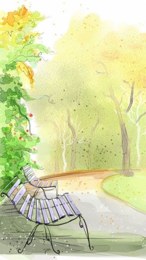 モバイル用の最高の壁紙ダウンロード 水彩絵の具 自然の風景 木 図 葉 スケッチ 工場 風景 お絵かき Wallpaperkiss