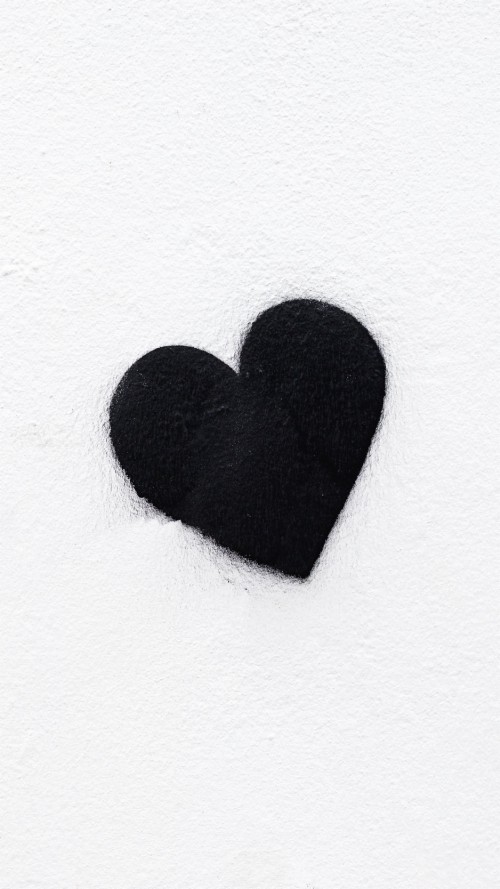 White Minimalist Wallpaper Black Heart Font Hand Black And White Wallpaperkiss