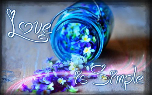 シンプルな愛の壁紙 紫の 青い フォント バイオレット テキスト ラベンダー 花 春 工場 書道 Wallpaperkiss