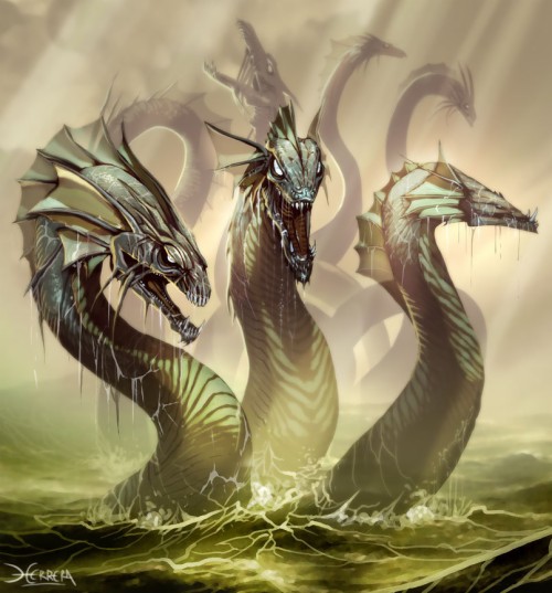 hydra wallpaper,dragon,cg artwork,fictional character,green dragon ...