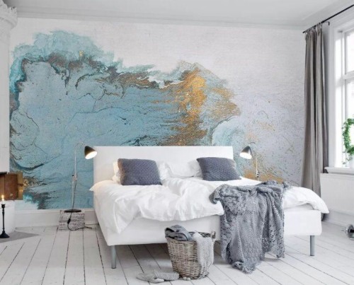 豪華な寝室の壁紙 家具 ルーム 壁 インテリア デザイン 青い 寝室 財産 壁紙 リビングルーム 床 Wallpaperkiss