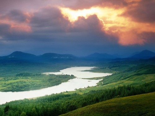 スコットランドデスクトップ壁紙 空 自然の風景 自然 山 雲 緑 水資源 丘 Wallpaperkiss