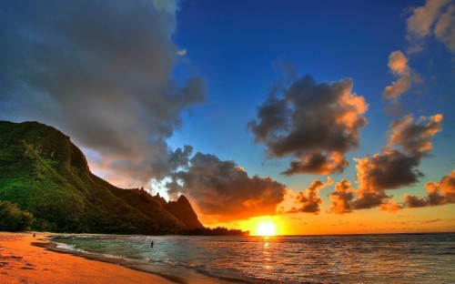 ハワイのデスクトップの壁紙 空 自然 自然の風景 地平線 雲 海 海洋 岸 日没 昼間 Wallpaperkiss
