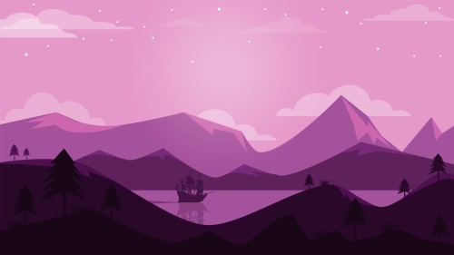 Hdパノラマ壁紙 空 紫の ピンク バイオレット 山 山脈 朝 地平線 風景 Wallpaperkiss