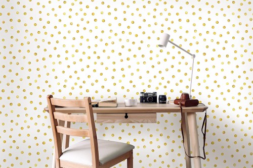 ゴールドの取り外し可能な壁紙 壁紙 壁 家具 ルーム インテリア デザイン パターン 設計 タイル テーブル インテリア デザイン Wallpaperkiss