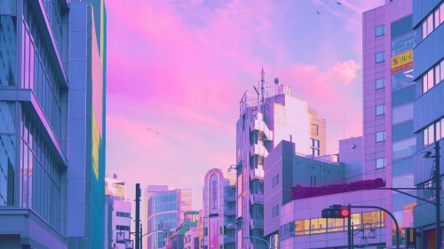 東京壁紙4k 首都圏 都市の景観 空 市 紫の 建築 市街地 ピンク Wallpaperkiss