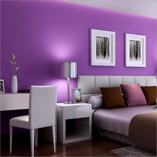 壁のための紫色の壁紙 バイオレット 紫の ルーム リビングルーム インテリア デザイン 壁 家具 ライラック ピンク 点灯 Wallpaperkiss