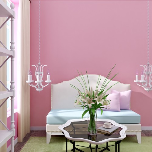 ピンクの寝室の壁紙 ピンク ルーム インテリア デザイン 緑 家具 壁 紫の リビングルーム テーブル Wallpaperkiss