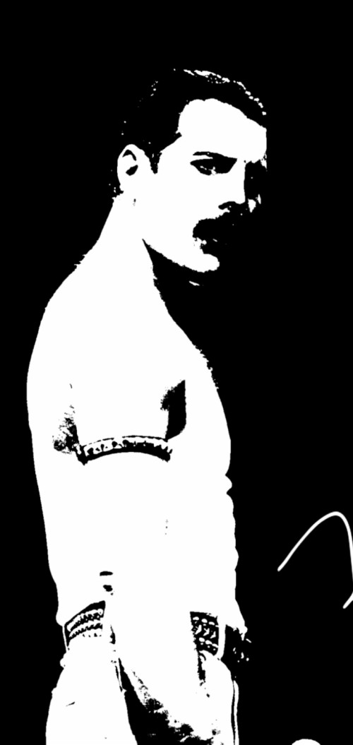 Queen Band Wallpaper Stencil Black And White Illustration Neck Line Art Fictional Character Art Wallpaperkiss