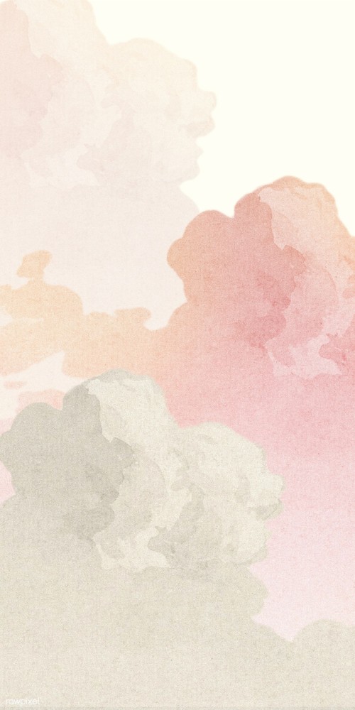 Pastel Fondo De Pantalla Para Iphone Rosado Pintura De Acuarela Cielo Ilustracion Nube Beige Diseno Modelo Melocoton Wallpaperkiss