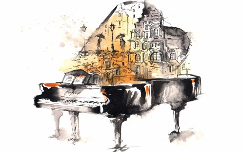 ピアノ画像壁紙 ピアニスト ピアノ 図 スケッチ 音楽家 アート 技術 キーボード お絵かき 水彩絵の具 Wallpaperkiss