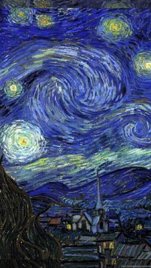 ゴッホ星空の夜の壁紙 ペインティング 水 サイケデリックアート 空 アート スペース 木 図 現代美術 地球 Wallpaperkiss
