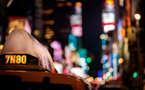 ニューヨークタクシー壁紙 夜 光 点灯 市 首都圏 街路灯 写真撮影 Wallpaperkiss