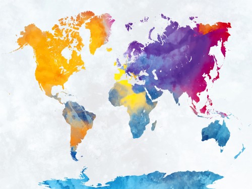 地図デスクトップ壁紙 水彩絵の具 世界 図 アート Wallpaperkiss