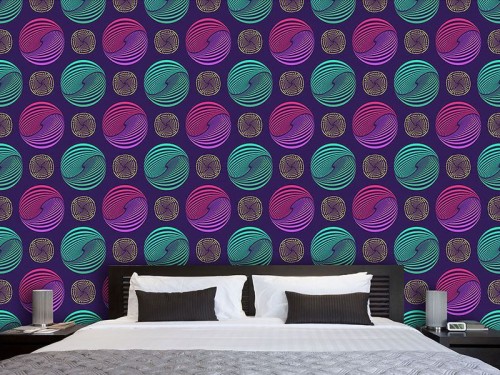 ウィリー壁紙 紫の ターコイズ ティール パターン バイオレット ピンク 壁 壁紙 設計 Wallpaperkiss