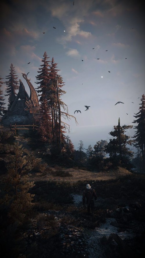 The Witcher 3 Iphone Wallpaper Sky Nature Tree Atmospheric Phenomenon Wilderness Natural Environment Atmosphere Forest Woody Plant Cloud Wallpaperkiss